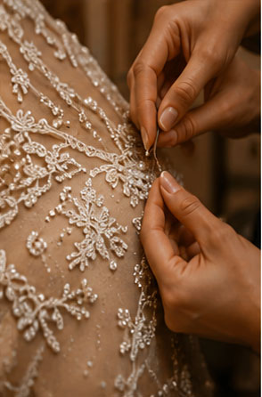 Hand sewing details
